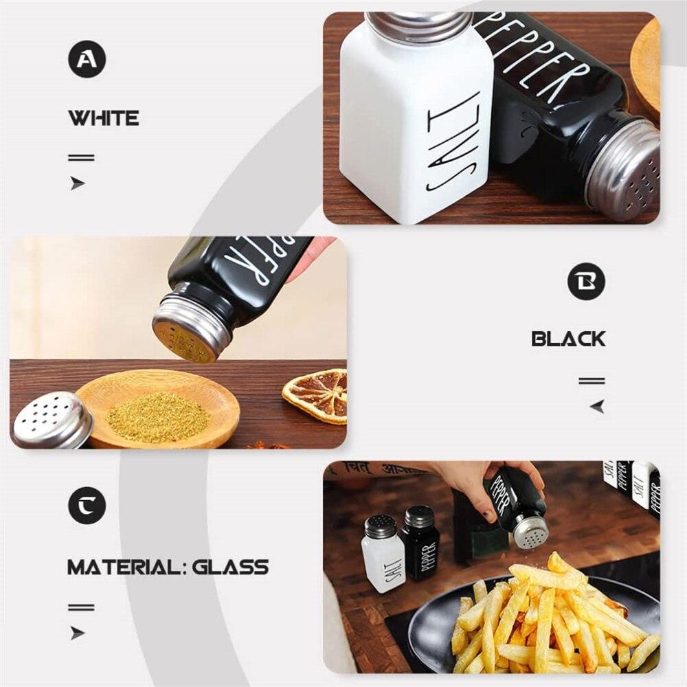 Glass Bottles Salt Pepper Shaker Condiment Storage Container Seasoning Dispenser for Home Kitchen Restaurant 2