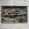 2d Flat 30*20cm, Contemporary Military Sniper Rifle Wooden Decorative Sign and Plaque, Wall Hanging Art for Home, Living Room, Door, Kitchen, Garden