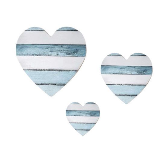 3 Pcs Wooden Heart Wall Decor Vintage Heart Shaped Wall Sign Rustic Hanging Love Plaque for Kitchen Bedroom Bathroom Living Room Farmhouse