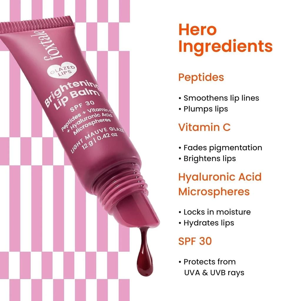 Foxtale SPF 30 Brightening Lip Balm for Dark Lips | Light Mauve Glaze 12g
