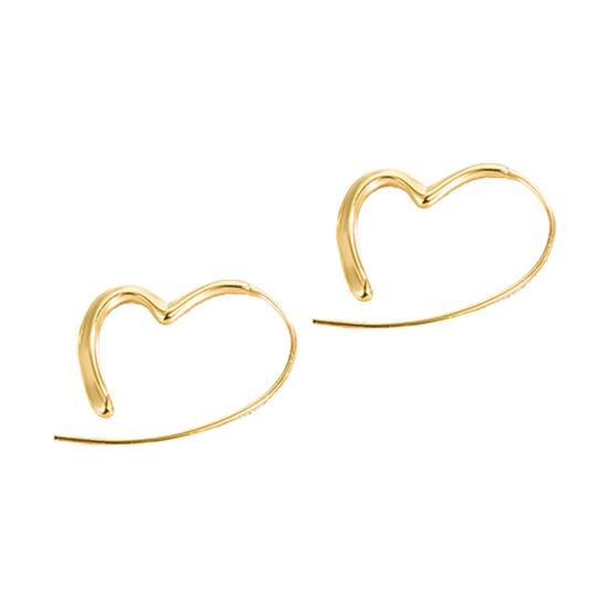 1 пара женских нерегулярных однотонных серег в форме сердца Huggie, цветные гальванические украшения для ушей