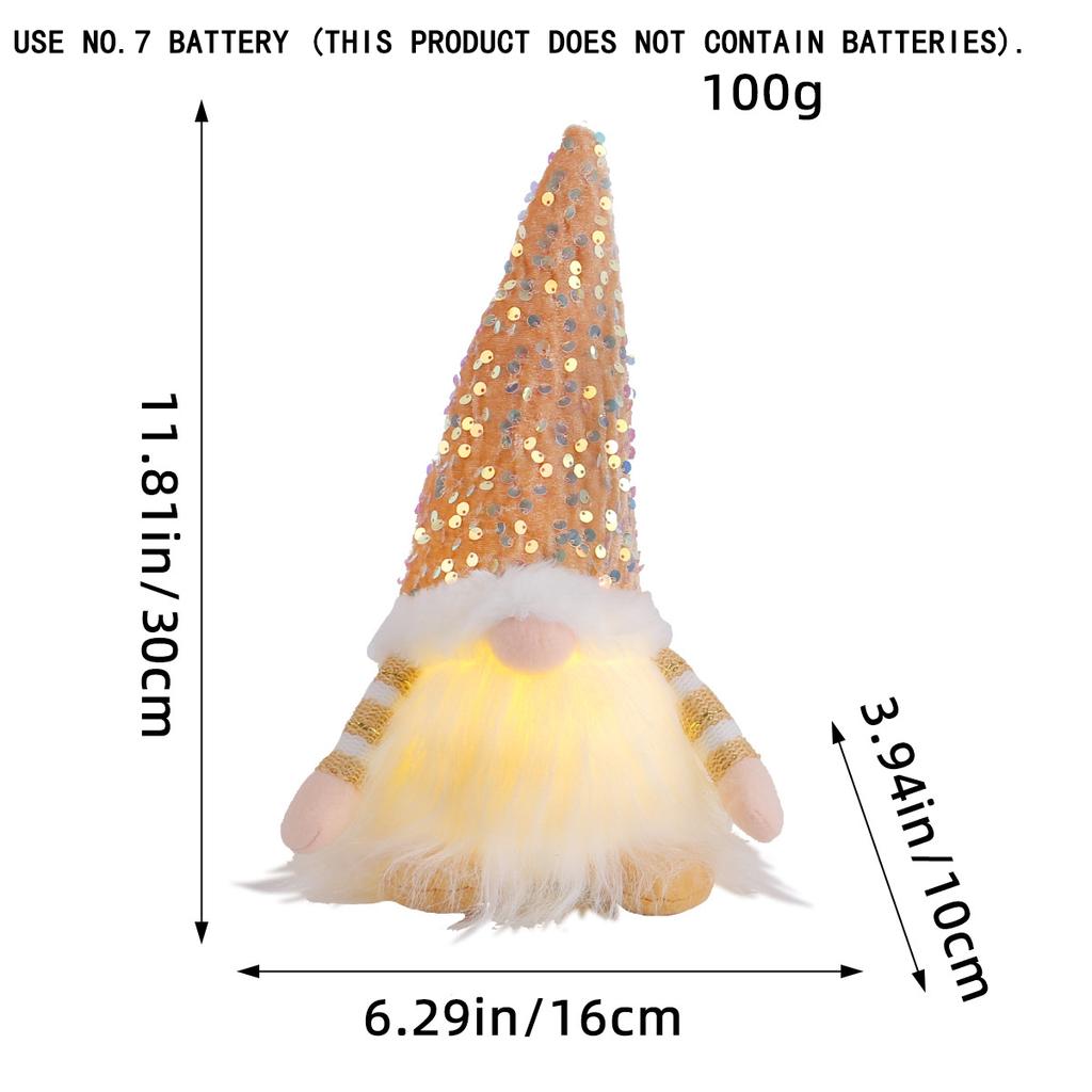 Рождественские украшения Рождественские блестки с огнями Кукла Рудольф Рождественские светящиеся безликие кукольные украшения