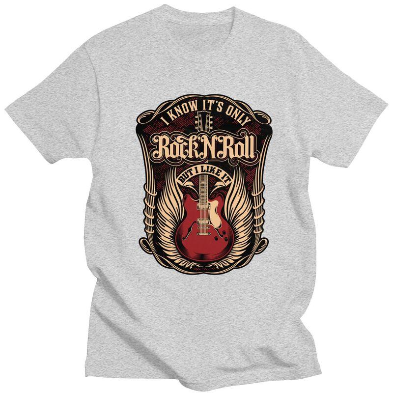 Мужские футболки на заказ Its Only Rock And Roll 100% Хлопок Футболки Хэви-метал Гитара Музыка Футболки с коротким рукавом Повседневная футболка