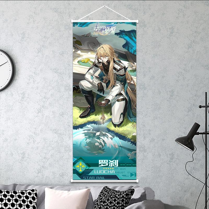 25x75 см Honkai Star Rail подвесная картина Kafka DanHeng персиковая кожа декоративный свиток