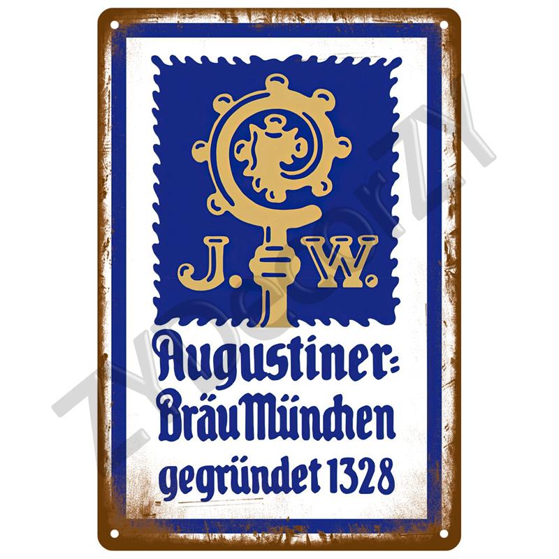 Beer Tin Sign Retro Wall Plaque Art Club Pub Bar Poster Home Decor Metal Sign Wall Decorations Vintage Cafe Mural Plate Brand