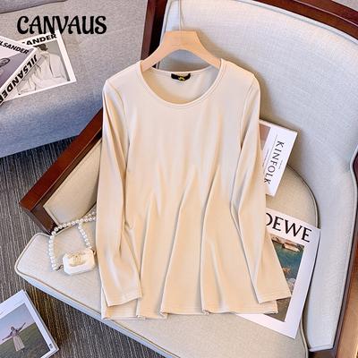 Весенне-осенняя женская блузка размера плюс, нижняя рубашка, трикотажная рубашка, топы с длинными рукавами