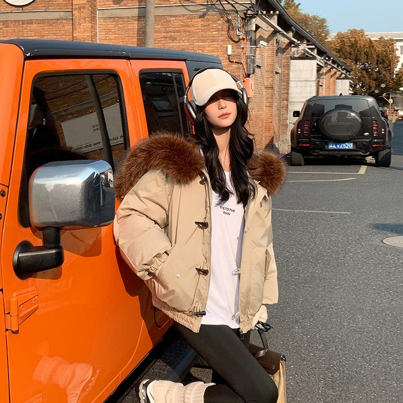 Осень-зима, утепленная теплая парка, женская повседневная милая однотонная Свободная куртка с капюшоном и большим карманом, верхняя одежда