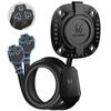 Разъем порта MICTUNING 20A 125V AC, Входной разъем питания берегового питания 12 AWG со встроенным адаптером T-образных контактов 5-в-1, Удлинитель 20 дюймов, Водонепроницаемый вход питания переменного тока