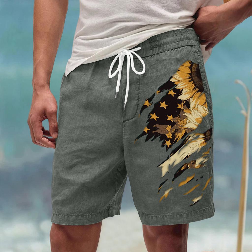 Мужские летние большие повседневные свободные спортивные брюки пляжные шорты