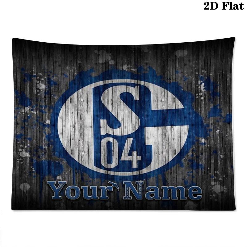 FC Schalke 04 Custom Name Wall Tapestry Aesthetic Wall Hanging Printed Fabric Blanket Decorative Tapestries for Bedroom Living Room Home Decor