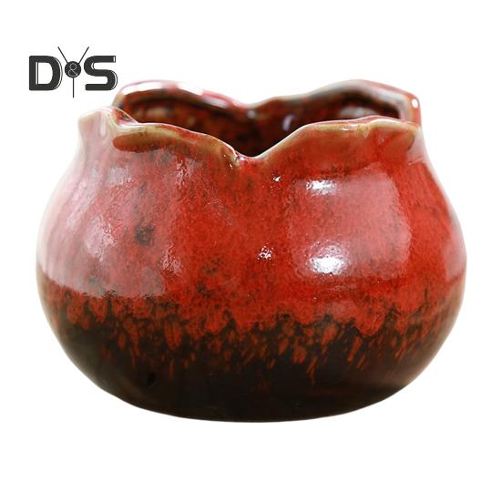 Экологичный цветочный горшок с гладкими краями, практичный керамический цветочный горшок для растений на открытом воздухе, контейнер