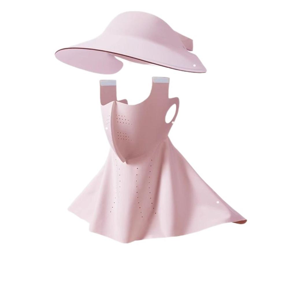 UV Protection Sunscreen Face Cover Dustproof Visor Hat Ice Silk Mask Wide Brimmed Hat Face Protection UV Protection Veil Fishing