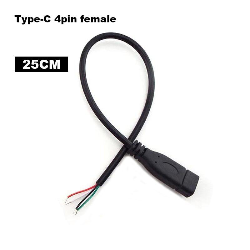 2-контактный 4-контактный провод Micro USB diy 2,0 «папа-мама» типа C c, провод зарядного устройства, разъем питания, удлинитель, ремонтный кабель