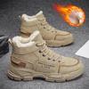 2024 Мужские зимние ботинки, зимние теплые мужские повседневные ботинки на платформе, нескользящие рабочие ботинки для мужчин, классические хлопковые туфли большого размера