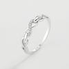 S925 Sterling Silver Wave Ring, Women's Japanese Style, Micro-Paved, European and American Infinity Symbol Design