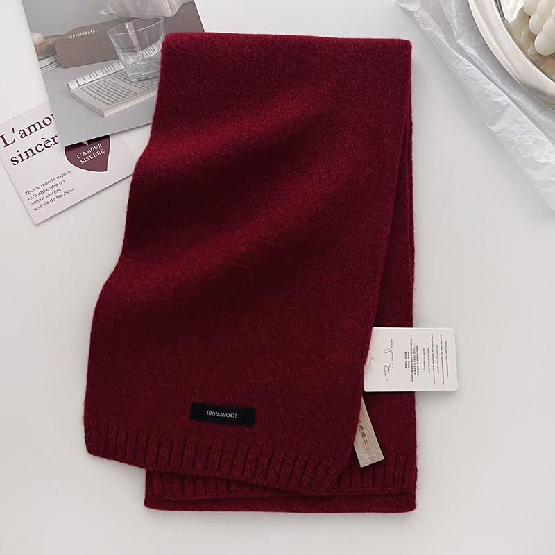 Winter Narrow Scarf Wool Scarf Solid Color Scarves Men'S And Women'S Universal Warm And Cold-Proof Poncho