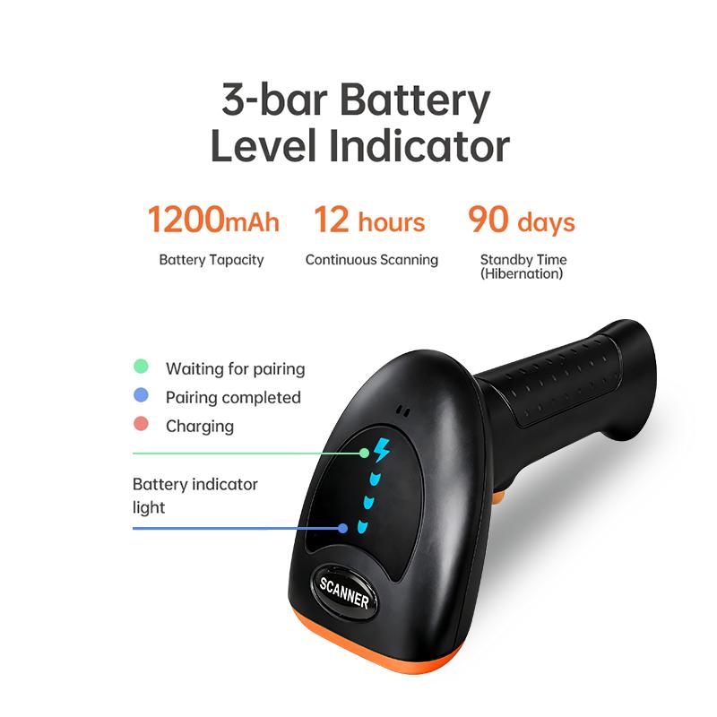 Беспроводной 2D сканер штрих-кодов Bluetooth USB 2.4G Читатель QR-кодов Ручной сканер штрих-кодов