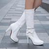New High-heeled High Boots, Sweet Bow Thick Heel Round Head Size Martin Boots for Women