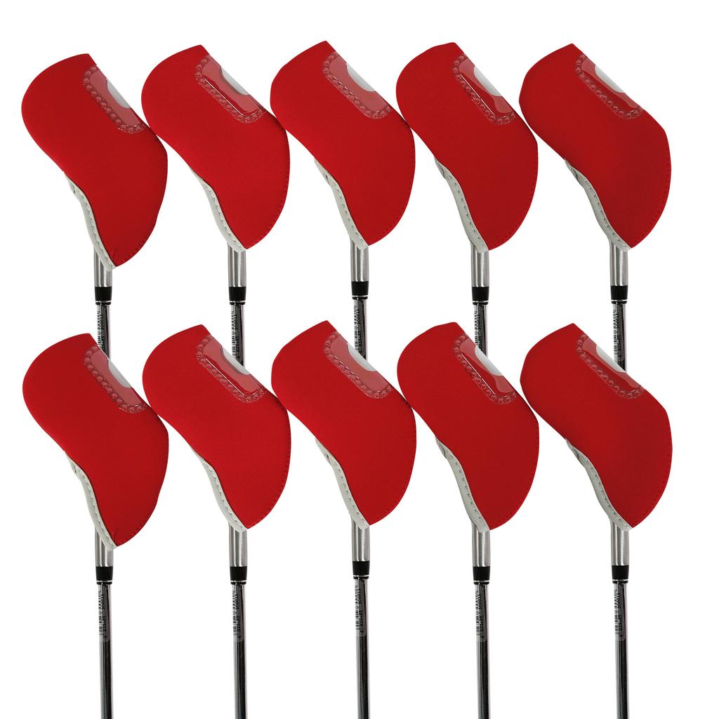 Premium Soft Durable 10Pcs Set Golf Iron Headcovers Visible Window Sleeve Protector Fit All Brand Outdoor Golf Training Gear