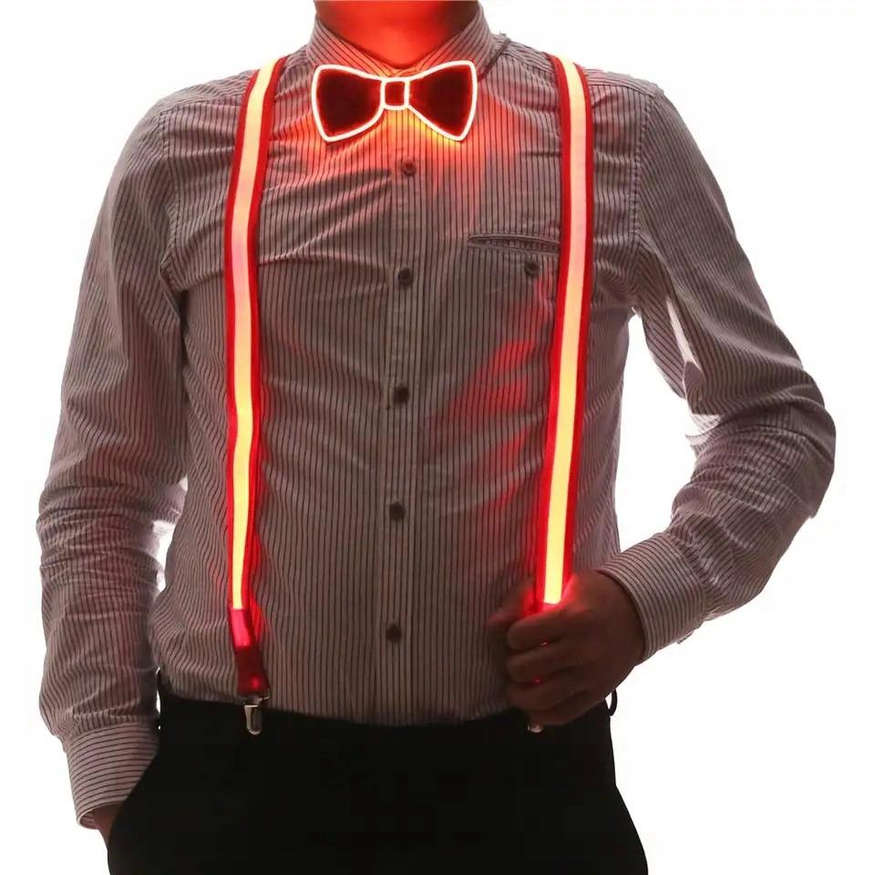 Led Harness And Bow Tie Set Glowing Set For New Year's Eve Party Wedding Rgb