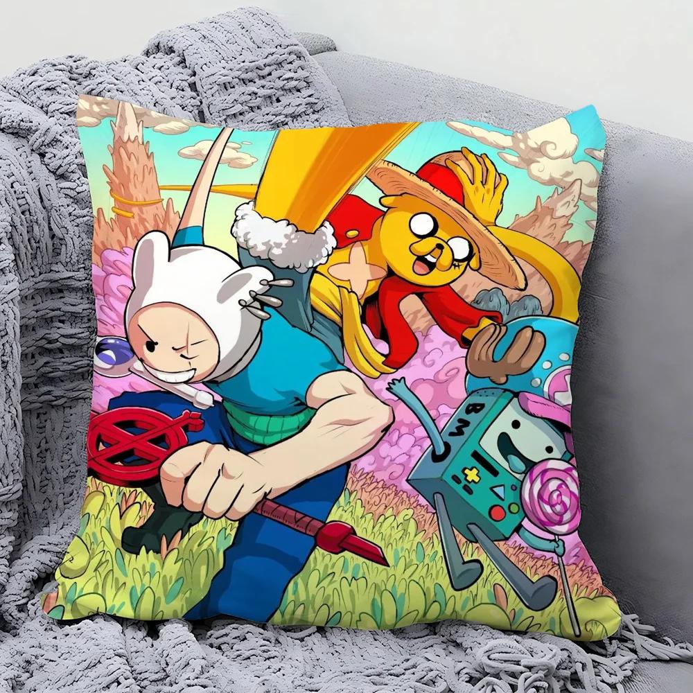 A-Adventure T-Time Comedy Animation Pillow Case Square Pillow Bedroom Sofa Leisure Comfort Car Living Room Home Decoration 40X40