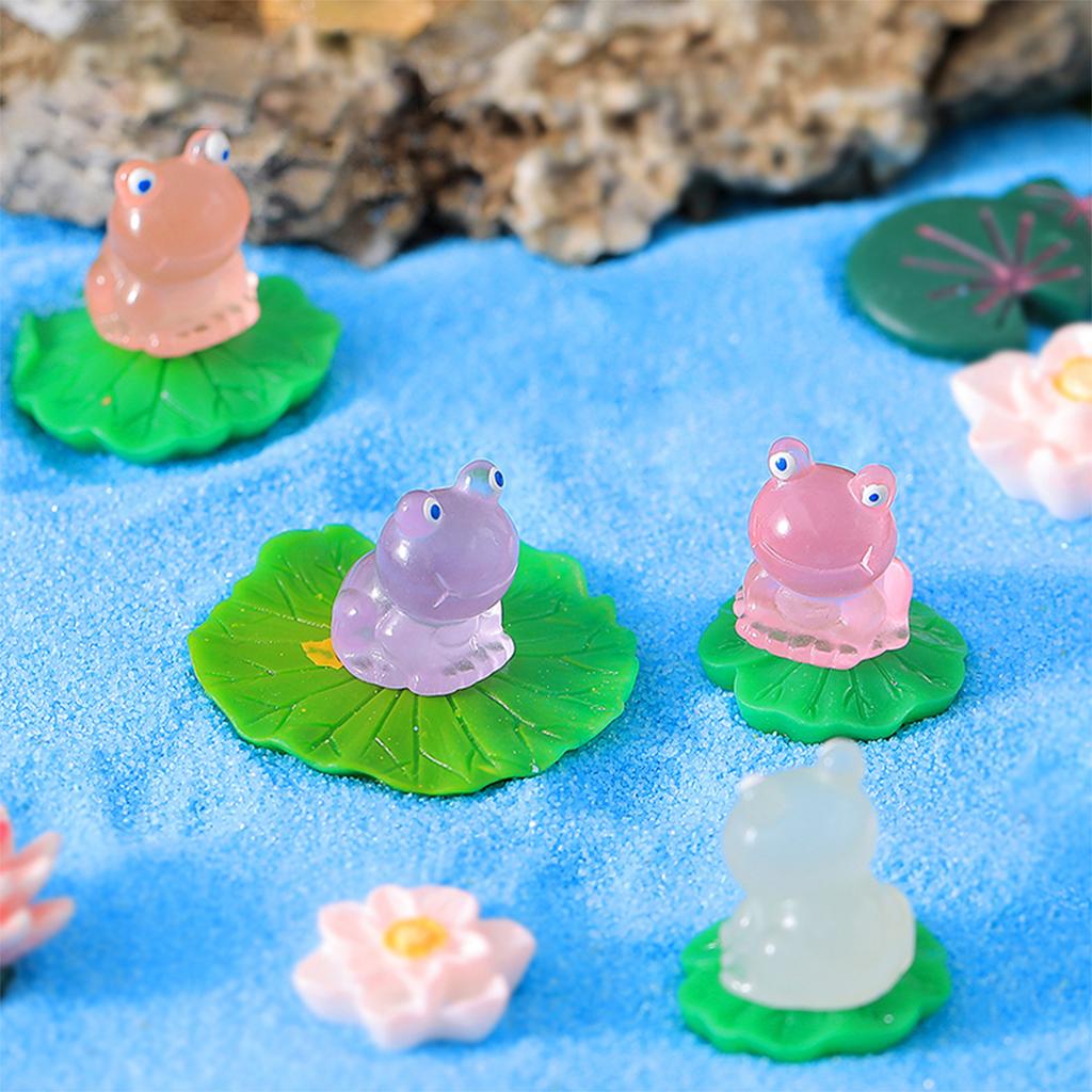 Mini Frog Ornament Natural And Realistic Bright Color Easy To Clean Easy Clean Unique Design Miniature Sculpture Resin Mini Frog