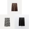Ice Linen Satin Embroidered A Line Mini Skirt With Print Design For Spring