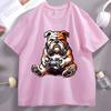 English Bulldog Dog Tshirt Funny Games Gamer T Shirt Unisexs Soft Breathable Cotton Tshirt Crew Neck Casual Wear Trendy Y2k