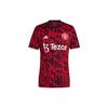 Manchester United Pre-Match Training Short-Sleeve Soccer Jersey Pattern Print Men Tops Red Black IA7242