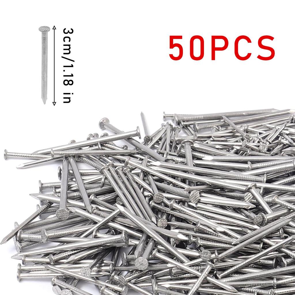 Wholesale Flat-Head Woodworking Nails Extended Stainless Steel Picture Wall Hanging Screws Fastener Pushpin 15/20/27/30/40/50mm