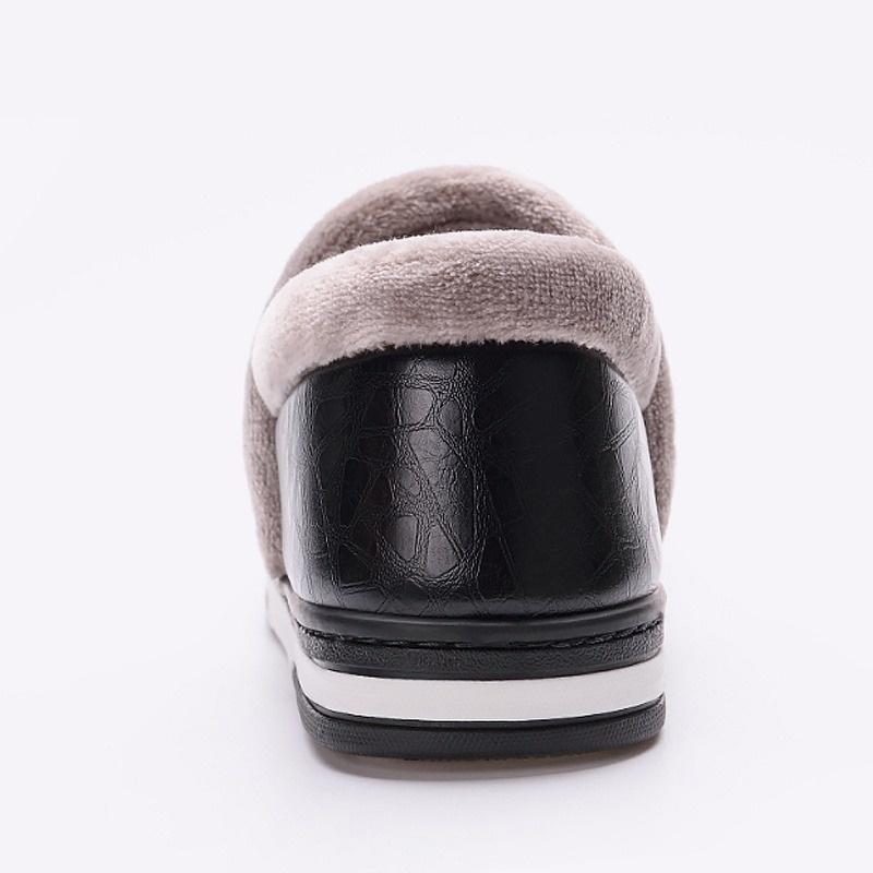 Новые мужские зимние домашние тапочки, осенняя нескользящая домашняя обувь для мужчин, кожаная домашняя обувь, водонепроницаемые теплые тапочки