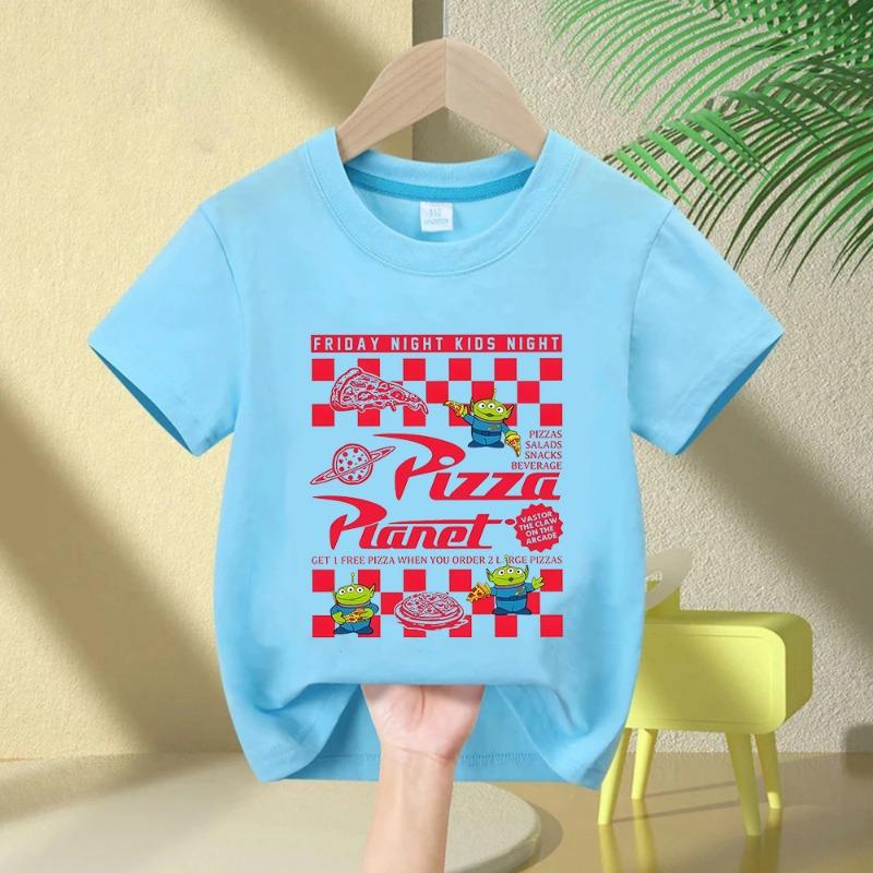 2026 Summer Toy Story Aliens Pattern Cotton T-Shirt Kids Unisex Short Sleeve for Daily Leisure and Theme Activities Wear