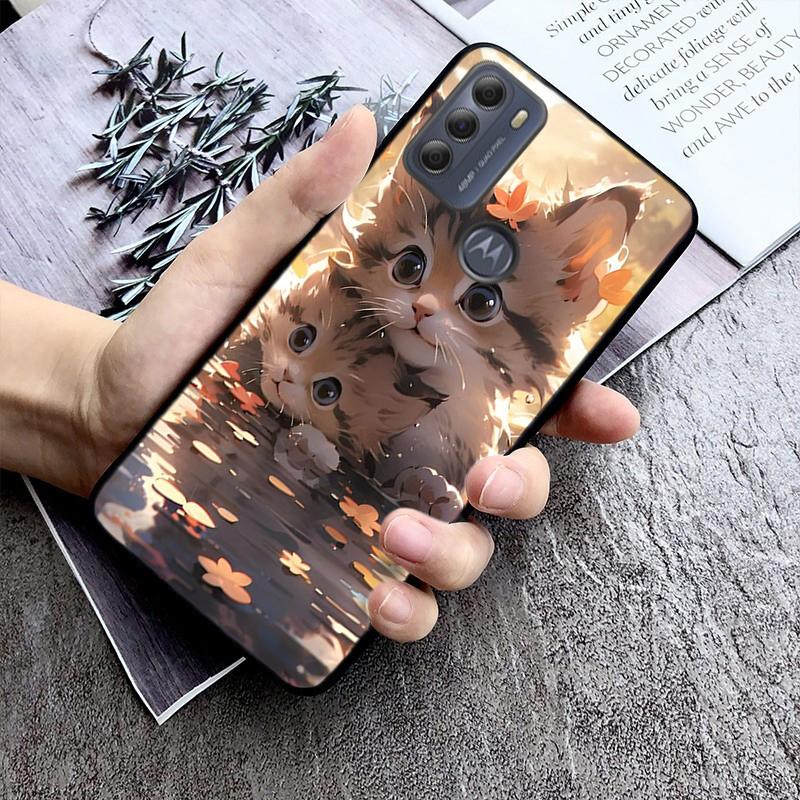 Чехол для телефона с милым котом для Moto G84 G22 G32 G42 G52 G62 G53 G72 G60 G60S G100 G10 G20 G30 G13 G50 G 5G G Pure
