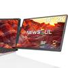 2K Laptop Dual Display Newsoul 14 Inch Dual Monitor Folding Mobile Monitor 2 Screens Auto Rotation Laptop Monitor Extender Screen Expansion Double