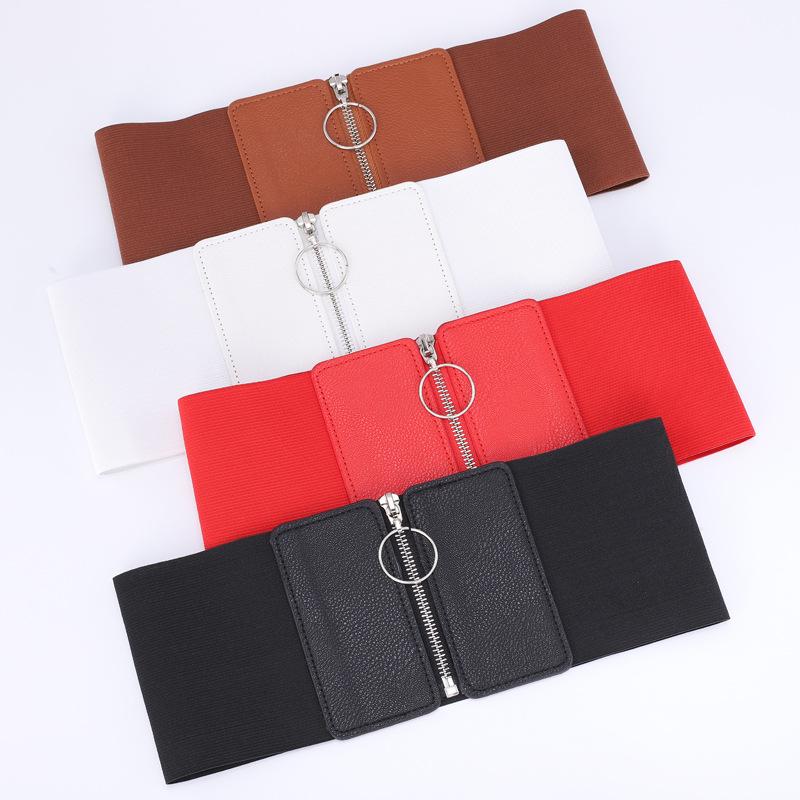 Эластичный пояс женский на молнии пояс для юбки талия приталенный эластичный широкий пояс-кушак