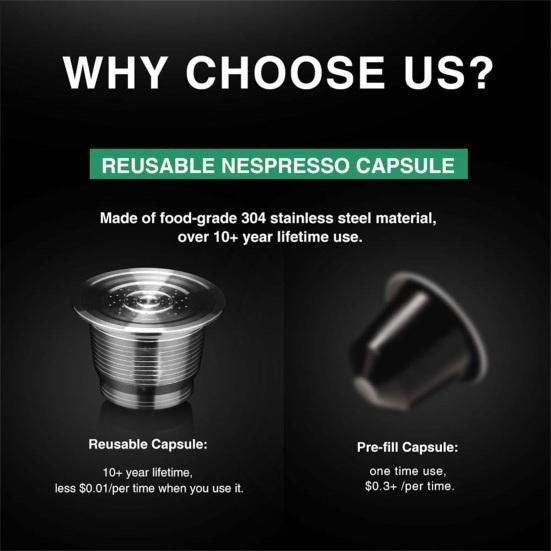 Фильтр-капсула для эспрессо из нержавеющей стали для Nespresso