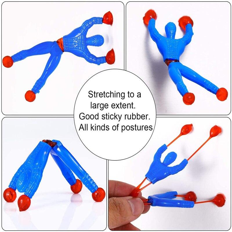 100 шт., мужские оконные гусеницы, разноцветные липкие настенные альпинисты, катящиеся мужские новые эластичные липкие игрушки для детей и взрослых