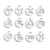 2 Colors Stainless Steel 12 constellation Charms Necklace Pendant Bracelet Making Earring Findings DIY Name Jewelry 15*17mm L409
