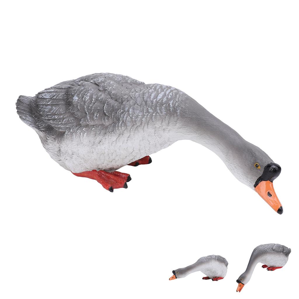 Статуя гуся Садовая скульптура из смолы для животных на ферме Фигурка для двора Балкон для водного пейзажа Декорация