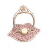 Finger Ring Holder Degree Rotating Metal Universal 360 Rhinestone Lips Shape Phone Ring
