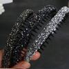 Модная Пластиковая Повязка на Голову со Стразами для Макияжа с Зубчиками, для Умывания Лица, Корейский Стиль, Алмазный Обруч для Волос, Нескользящий