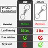 TIMULTI Титановое съемное быстросъемное кольцо для ключей со съемными 4 разъемными кольцами, брелок, карабин, брелок, компактный, легкий,
