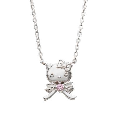 Ожерелье Hello Kitty 50-я годовщина Sanrio Персонажи Серебряная лента 925 пробы с кубическим цирконием [Белый клевер] "DOLLY MIX" SAKT50-N003RD