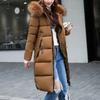 Зимняя элегантная куртка из хлопка-пуховика большого размера, длинное пальто для женщин, корейская мода, стеганое пальто, женские повседневные толстые теплые пальто на молнии