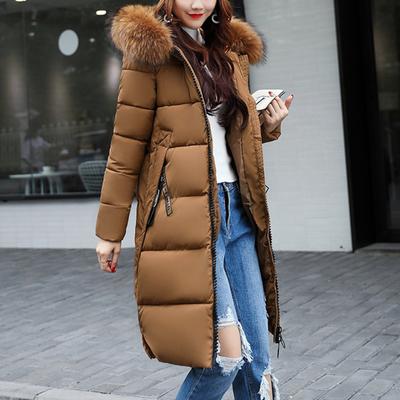 Зимняя элегантная куртка из хлопка-пуховика большого размера, длинное пальто для женщин, корейская мода, стеганое пальто, женские повседневные толстые теплые пальто на молнии