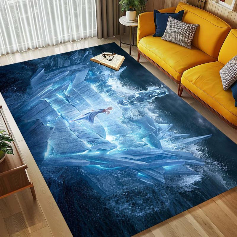 Frozen Magic Living Room Nonslip Area Rug Soft Carpet For Bedroom Game Playroom Sofa Office Home Decor Doormat Christmas Gift C92614