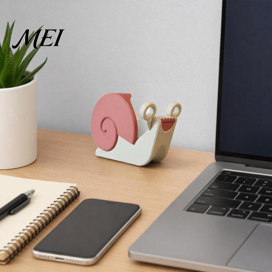 Lightweight Tape Dispenser 3D Printed Snail Dispenser, Universal Packaging Wrapping Holder, Office Decorative Cutting Tools for Home School Compact