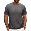 Men's Short Sleeved Knitted T-shirt Top With Round Neck Ribbed Pullover