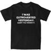 Vintage T-Shirt Introvert Cotton T Shirts Funny Sayings Trendy Cool Tshirt for Men Summer Awesome Casual Short Sleeves Tops