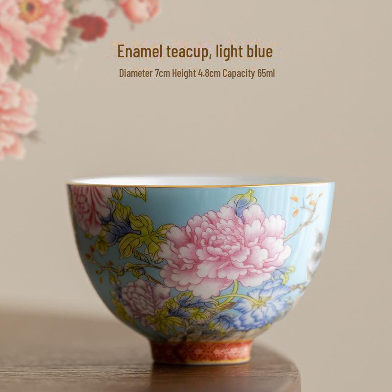 Керамическая чашка для чая в стиле кунг-фу, покрытая эмалью